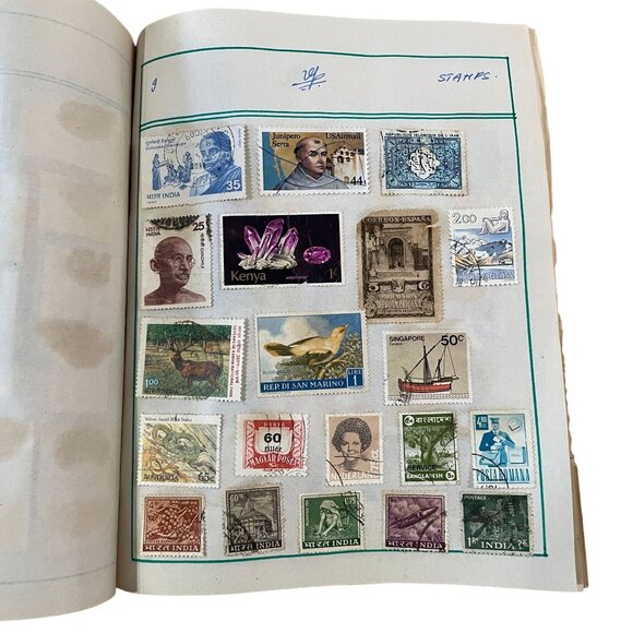 Vintage Global Stamp Collection Booklet - 15 Pages Unique Stamps Post Marked - Picture 9 of 10